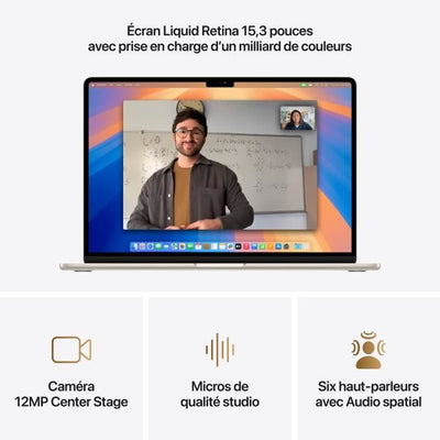 Apple - 15.3 MacBook Air M4 (2025) - 16 GB di RAM - 512 GB di spazio di archiviazione - CPU a 10 core - GPU a 10 core - Starlight