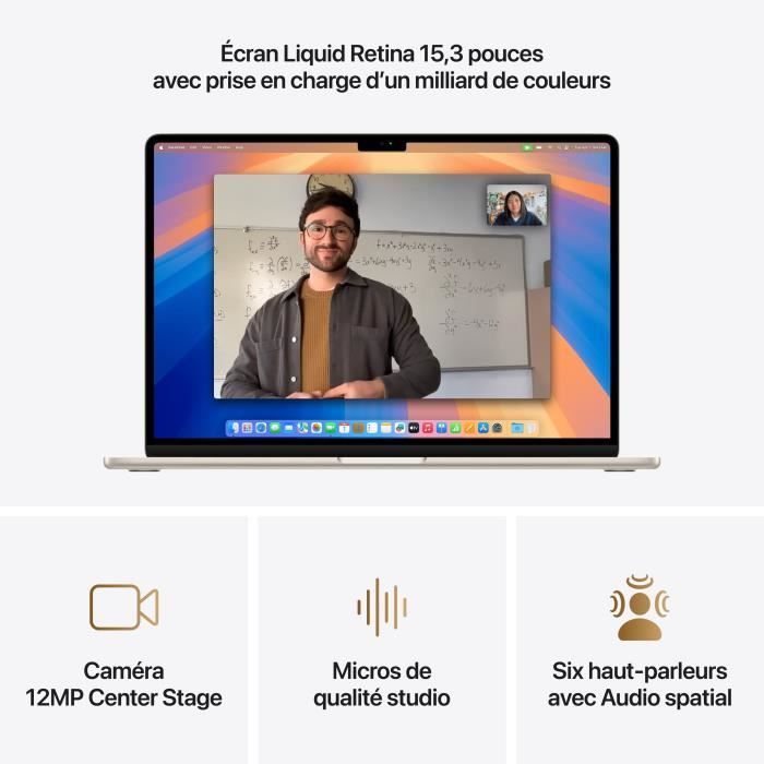 Apple - 15.3 MacBook Air M4 (2025) - 16 GB di RAM - 512 GB di spazio di archiviazione - CPU a 10 core - GPU a 10 core - Starlight