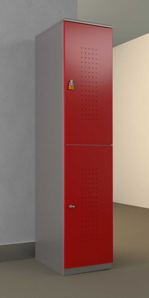 Armadio casellario in metallo verniciato a 2 vani cm. 40x47x176h