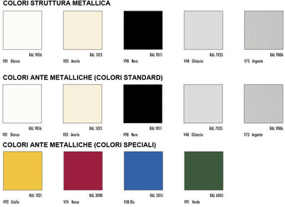 Armadio casellario in metallo verniciato a 2 vani cm. 40x47x176h