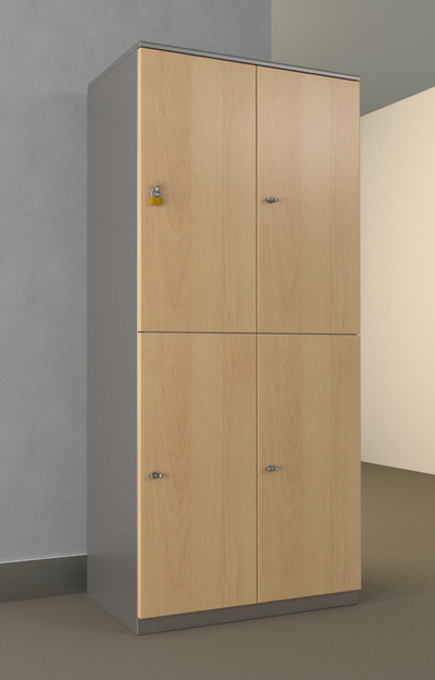 Armadio casellario con ante in melaminico a 4 vani cm. 80x47x176h