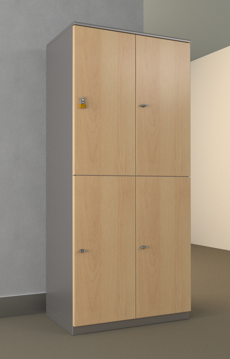 Armadio casellario con ante in melaminico a 4 vani cm. 80x47x176h