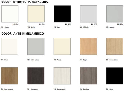 Armadio casellario con ante in melaminico a 4 vani cm. 80x47x176h