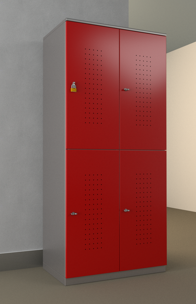 Armadio casellario in metallo verniciato a 4 vani cm. 80x47x176h