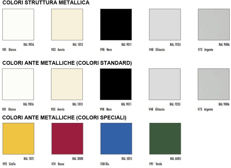 Armadio casellario in metallo verniciato a 4 vani cm. 80x47x176h