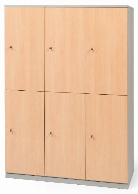 Armadio casellario con ante in melaminico a 6 vani cm. 120x47x176h