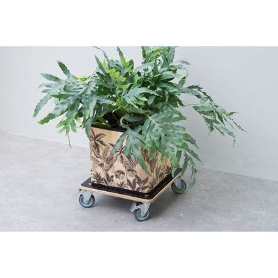 Nature Square carrello portavasi 38x38 cm legno nero 446407