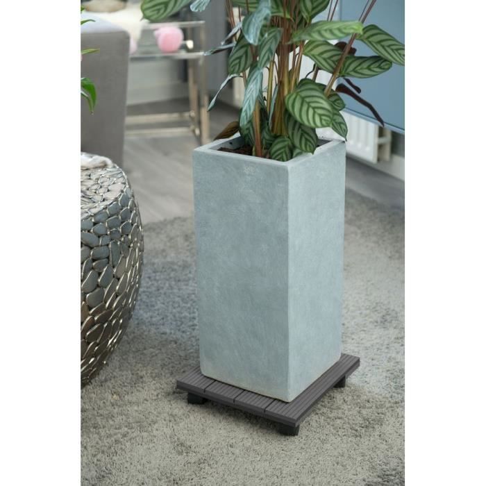 Tavolo Roller NATURE per piante - Legno composito - H7 x 30 x 30 cm