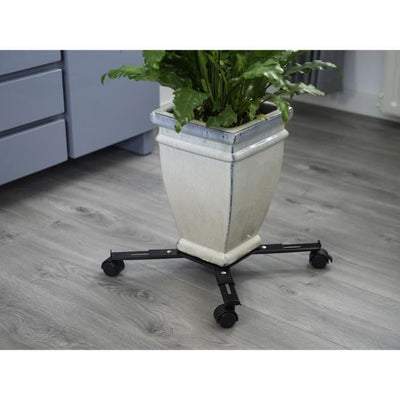 Mensola a rullo NATURE per piante allungabili - Metallo nero - H6 x 34/51 x 34/51 cm