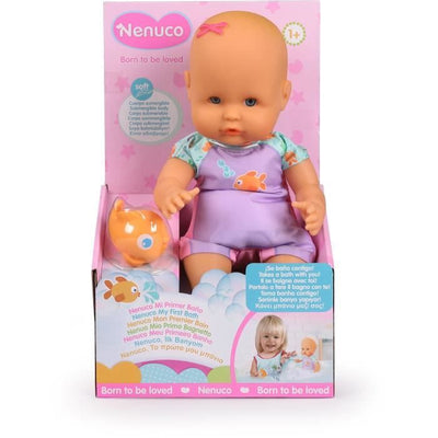 Bambola e il suo pesce - GPTOYS - NENUCO - Il mio primo bagnetto - NFN88 - 35 cm - Dai 10 mesi
