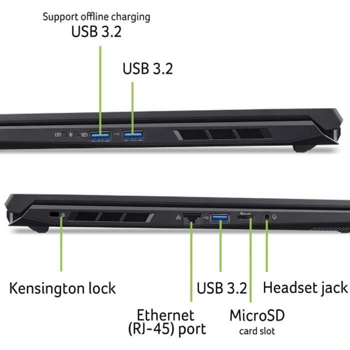 ACER Nitro V 17 AI ANV17-61-R0QC - PC portatile da gioco - Senza Windows - 17.3 FHD IPS 144Hz - RTX 4050 - Ryzen AI 5 340 - RAM 16GB - SSD da 512GB