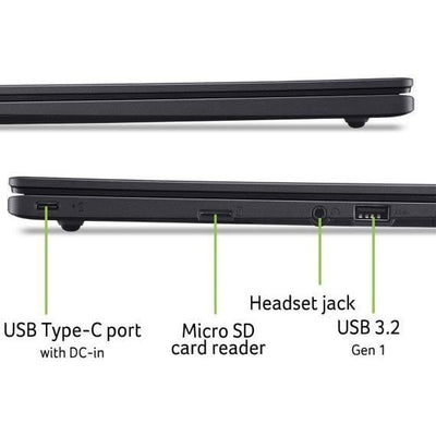 Acer Laptop - Chromebook CBOA314-1H-C286 - Chrome OS - 14 FHD - Intel Celeron N4500 - 4 GB di RAM - 128 GB eMMC - Durata della batteria 10,5 ore