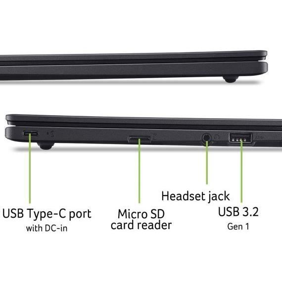 Acer Laptop - Chromebook CBOA314-1H-C286 - Chrome OS - 14 FHD - Intel Celeron N4500 - 4 GB di RAM - 128 GB eMMC - Durata della batteria 10,5 ore