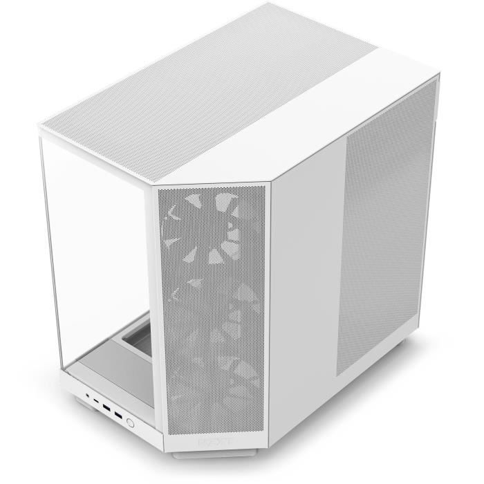 Caja de torre media NZXT - H6 Flow - Doble cámara - Refrigeración por aire - Blanco