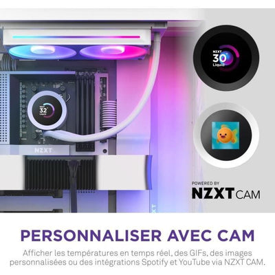 Refrigeración líquida - NZXT - RL-KR240-W2 - Kraken Plus 240 RGB - Pantalla personalizable de 1,54" y ventiladores RGB - Blanco