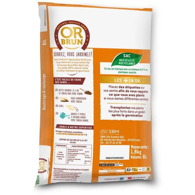 Terriccio per semi - BROWN GOLD - OBRTSEM6U - 6L - Migliora il drenaggio - Ottima ritenzione idrica