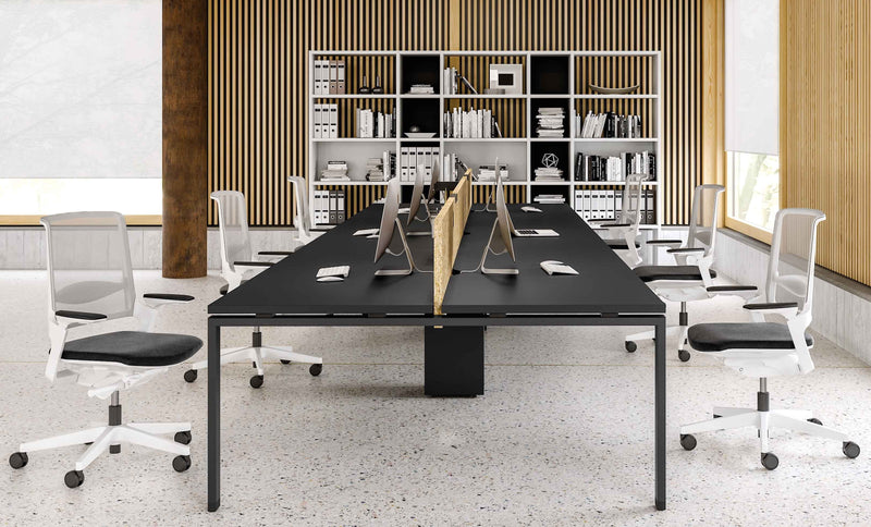 Composizione tripla per ufficio con screen dritti cm. 360/480/540x163x73,4h