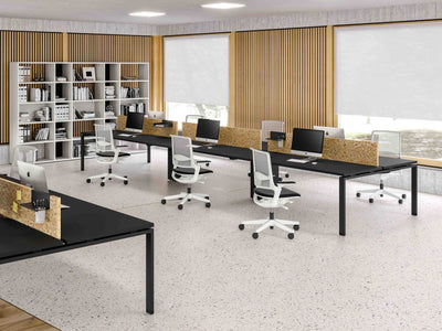 Composizione tripla per ufficio con screen dritti cm. 360/480/540x163x73,4h