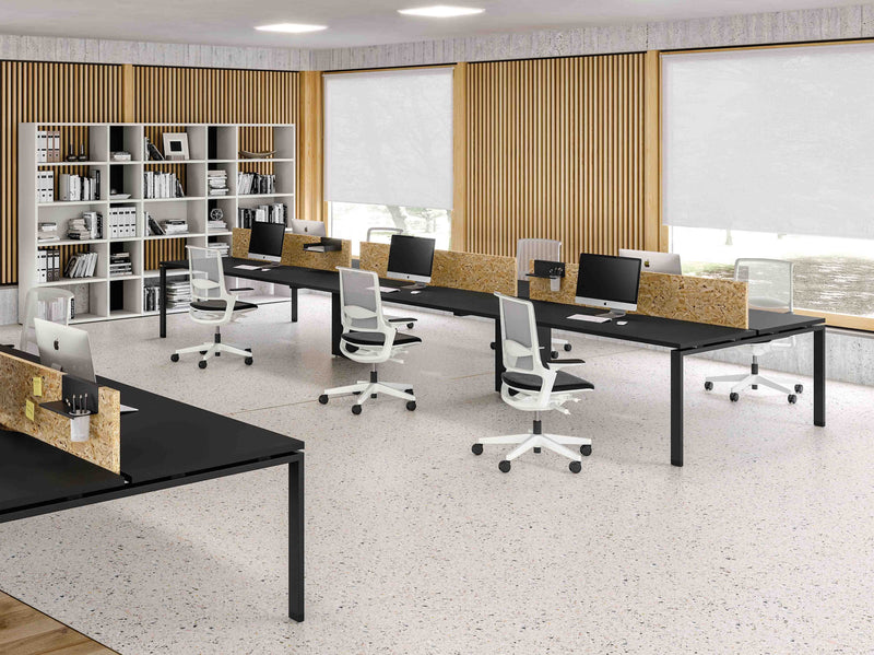 Composizione tripla per ufficio con screen dritti cm. 360/480/540x163x73,4h