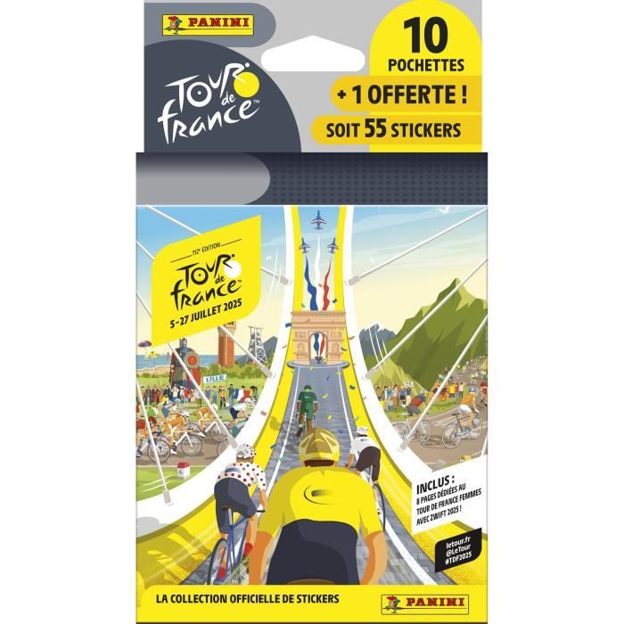 Blister - PANINI - TOUR DE FRANCE 2025 - 10 bustine + 1 omaggio - 55 figurine