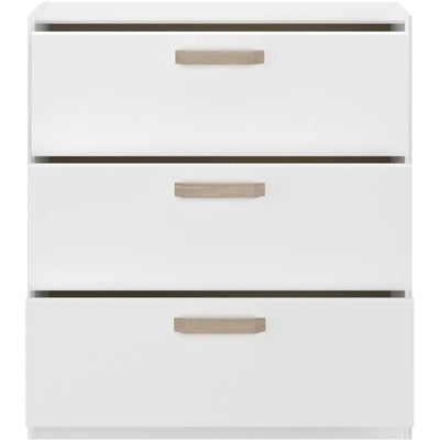 Cassettiera 3 cassetti DREAM - Truciolare - Decoro bianco - L79,7 x H87,8 x P43,8 cm