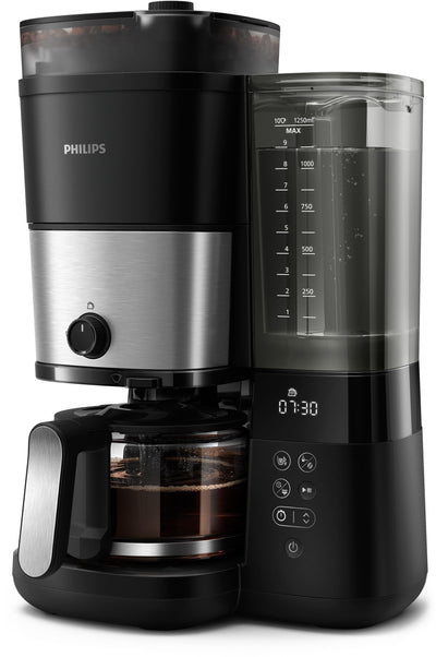 Caffettiera a filtro con macinacaffè integrato - PHILIPS - HD7888/01 - Fino a 10 tazze - 1,25 L - Nero / Argento