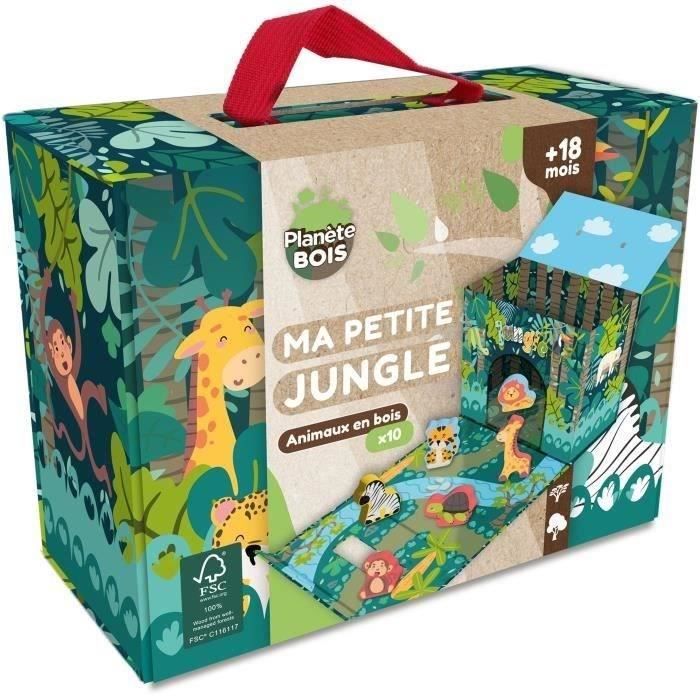 Casetta Safari - PLANeTE BOIS - FSC - 10 pezzi - Gioco per bambini - Dai 18 mesi