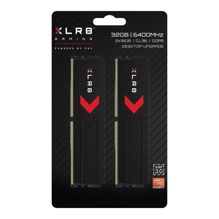 Kit di memoria - PNY - XLR8 Gaming DDR5 - 32 GB (2x16 GB) - 6400 MHz - CL36 - Per computer desktop