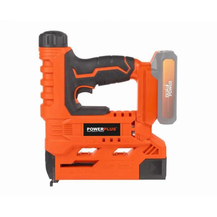 Cucitrice-chiodatrice a batteria 20V + 100 graffette + 100 chiodi - DUAL POWER POWDP7010 - Consegnata senza batteria né caricabatterie