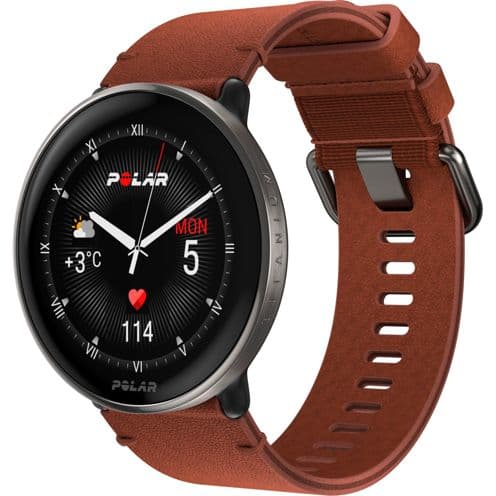 Polar Ignite 3 Titanium cinturino pelle e silicone