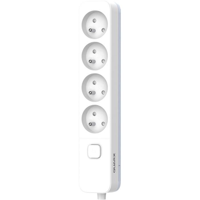 Multipresa - QUARX - 4 prese - Con interruttore, cavo 1,5 m
