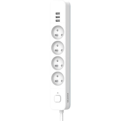 Multipresa - QUARX - 4 prese - Con 3 porte USB, cavo da 1,5 m