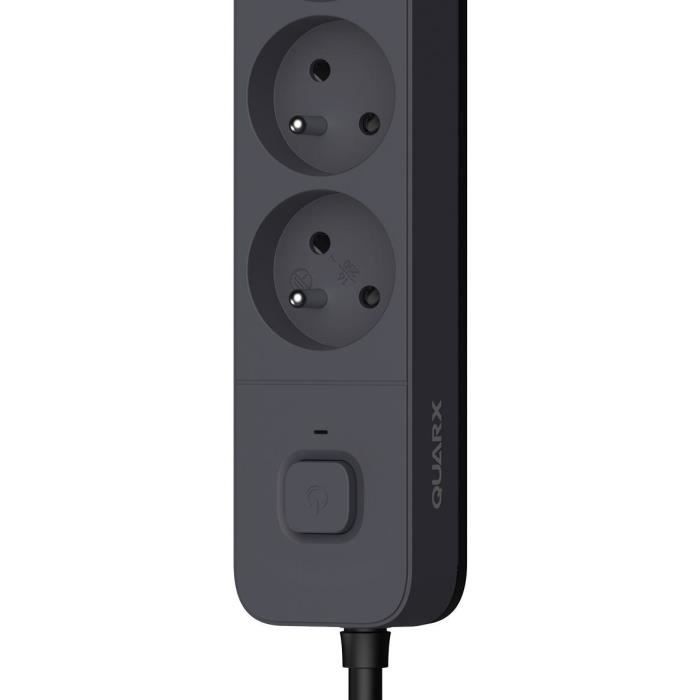 Multipresa - QUARX - 4 prese - Con 3 porte USB, cavo da 1,5 m