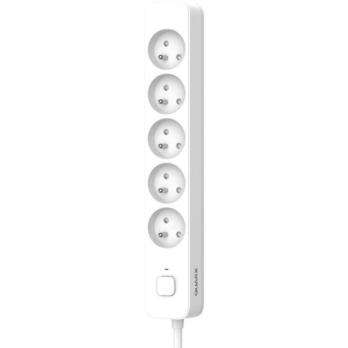 Multipresa - QUARX - 5 prese - Con cavo da 3 m, protezione bambini