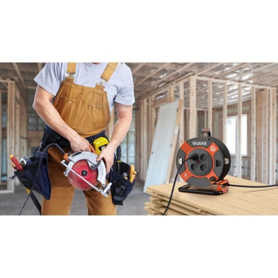 Avvolgicavo - QUARX - Fai da te - 40m, H07RN-F 3G2,5mm, tamburo metallico