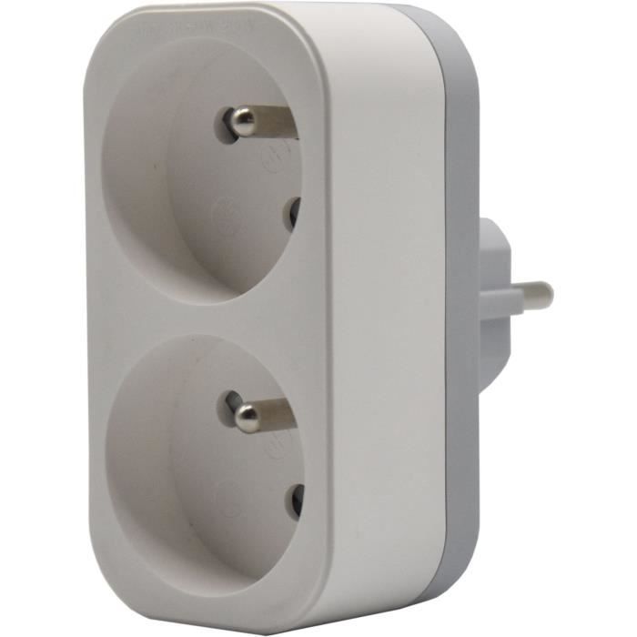 Biplite - QUARX - 2P 16A - Bianco e grigio chiaro, conforme NF