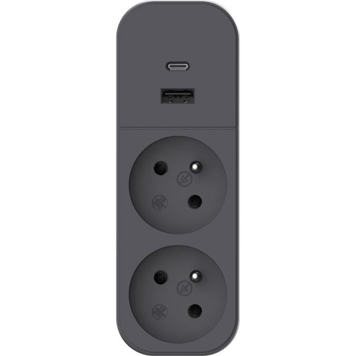 Biplite - QUARX - 2P 16A - Con USB-A e USB-C, conforme NF