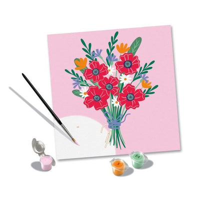 CreArt 20x20 cm Bouquet di papaveri, Tempo libero creativo, Adulto, Dipingi con i numeri, 25519, Ravensburger