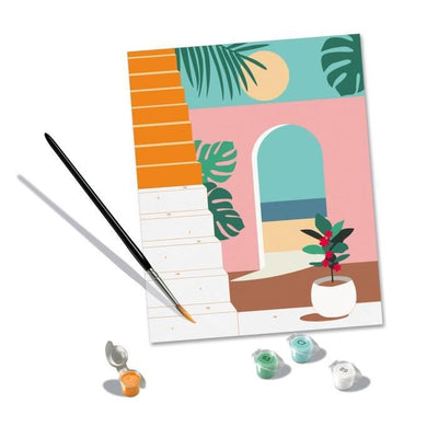 CreArt 24x30 cm Modalità Vacanza, Adulto, Dipingi con i Numeri, 25524, Ravensburger