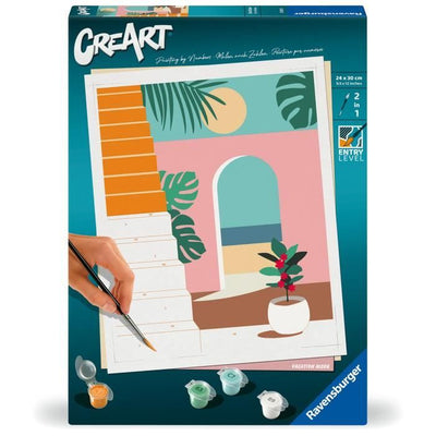 CreArt 24x30 cm Modalità Vacanza, Adulto, Dipingi con i Numeri, 25524, Ravensburger