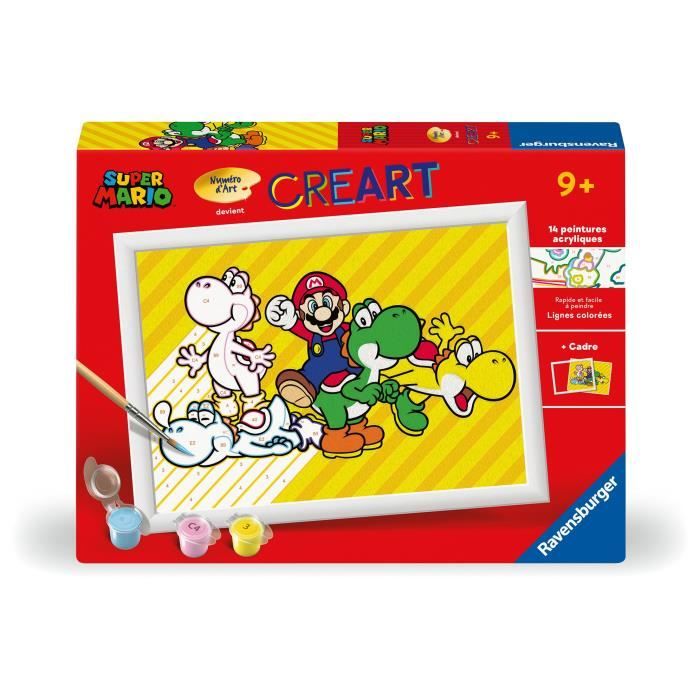 CreArt Kids 18x24cm Super Mario, Kit di pittura con i numeri, Numero d&