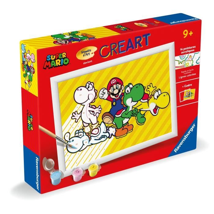 CreArt Kids 18x24cm Super Mario, Kit di pittura con i numeri, Numero d&