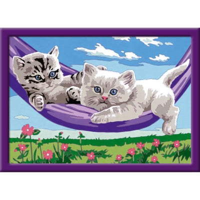 CreArt Kids 18x24cm Gattini nell'amaca, Kit di pittura con i numeri, età 9+, 25828, Ravensburger