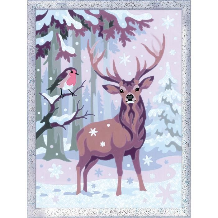 CreArt Kids 18x24cm Romantic Deer, Kit di pittura con i numeri, Numero d&