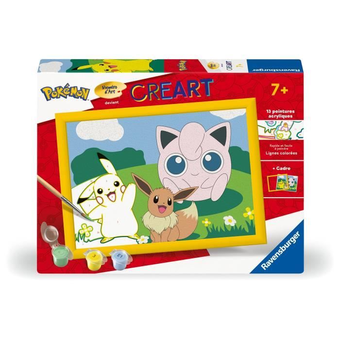 CreArt Kids 18x24cm Pokemon, Kit di pittura con i numeri, età 7+, 25839, Ravensburger