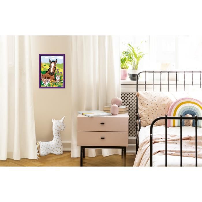 CreArt Kids 18x24cm Cavallo e Gattini, Kit Dipingi con i Numeri, Numero d&