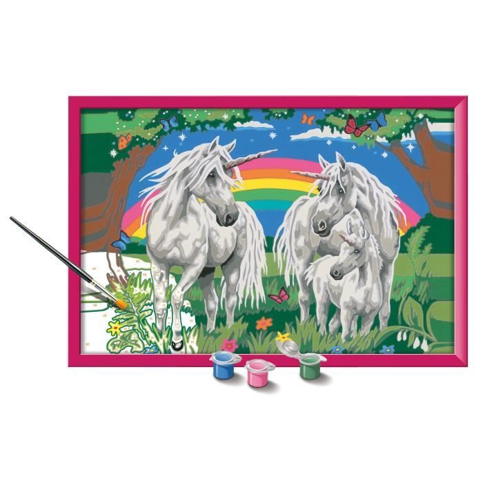 CreArt Kids 31x21cm Unicorn Land, Kit di pittura con i numeri, Numero d&