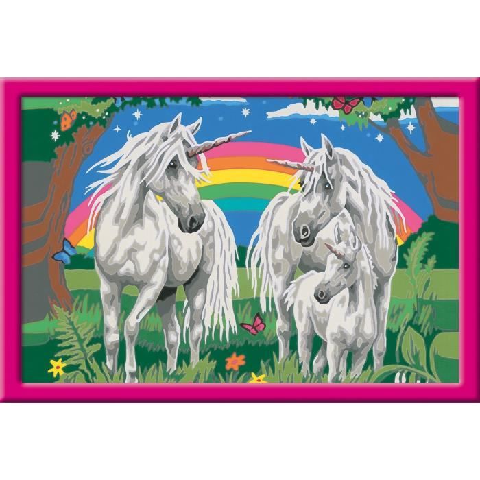 CreArt Kids 31x21cm Unicorn Land, Kit di pittura con i numeri, Numero d&