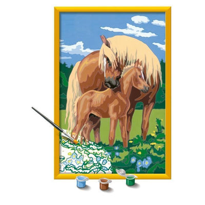 CreArt Kids 31x21cm Proud Horses, Kit di pittura con i numeri, Numero d'arte, Età 7+, 25850, Ravensburger