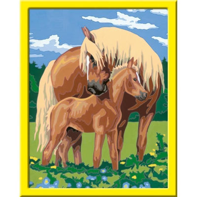 CreArt Kids 31x21cm Proud Horses, Kit di pittura con i numeri, Numero d'arte, Età 7+, 25850, Ravensburger